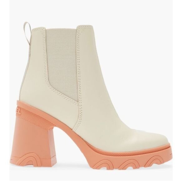 SOREL Brex Waterproof Platform Block Heel Chelsea Bootie Natural Paradox Pink - Picture 2 of 13